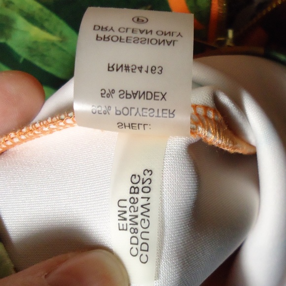 Calvin Klein Women's Flowers Orange Scuba Dress RN# 54163 Size-6 - Picture 9 of 9